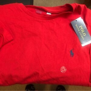 Ralph Lauren Red Polo with Blue Logo